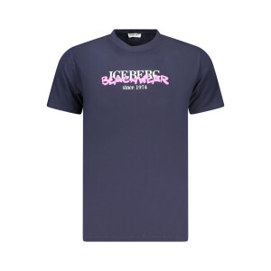 ICEBERG ανδρικό μπλε t-shirt με στρογγυλή λαιμόκοψη και print λογότυπο