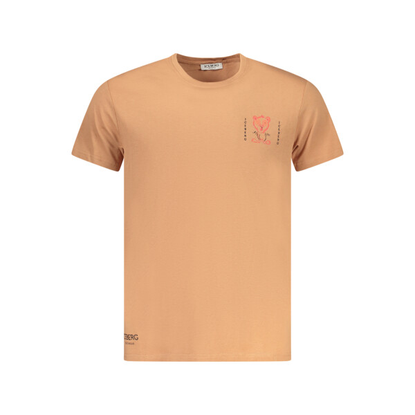 ICEBERG Ανδρικό Καφέ T-shirt με στρογγυλή λαιμόκοψη και print λογότυπο