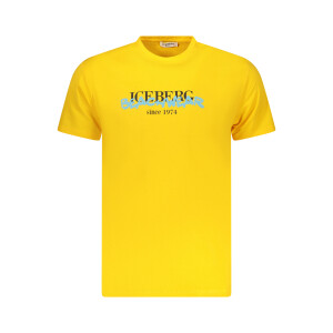 ICEBERG ανδρικό t-shirt σε κίτρινο χρώμα με στρογγυλή λαιμόκοψη και print με λογότυπο
