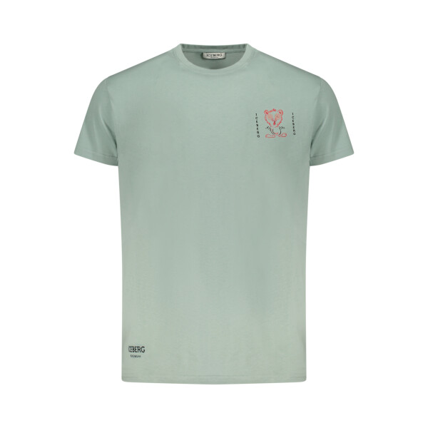 ICEBERG Ανδρικό Πράσινο T-shirt με στρογγυλή λαιμόκοψη και print λογότυπο