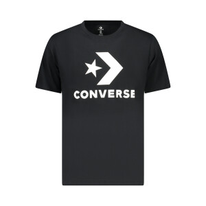 CONVERSE Ανδρικό Μαύρο T-shirt με στρογγυλή λαιμόκοψη και λογότυπο