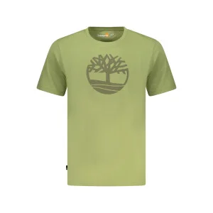 Timberland ανδρικό t-shirt σε πράσινο χρώμα με στρογγυλή λαιμόκοψη και λογότυπο