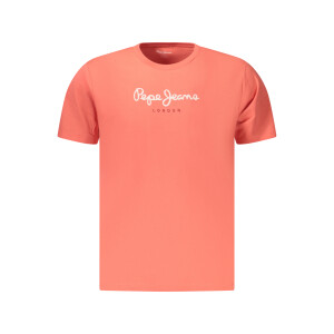 Pepe Jeans ανδρικό t-shirt σε ροζ χρώμα με print λογότυπο