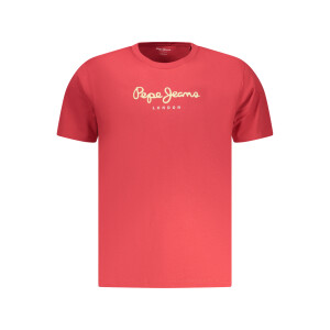 Pepe Jeans ανδρικό κόκκινο t-shirt με στρογγυλή λαιμόκοψη και λογότυπο