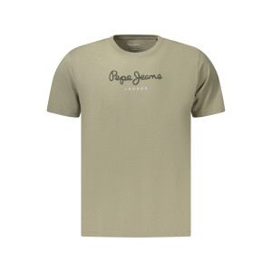 Pepe Jeans ανδρικό πράσινο t-shirt με στρογγυλή λαιμόκοψη και λογότυπο