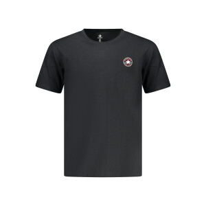 Converse Ανδρικό Μαύρο T-shirt με στρογγυλή λαιμόκοψη και λογότυπο