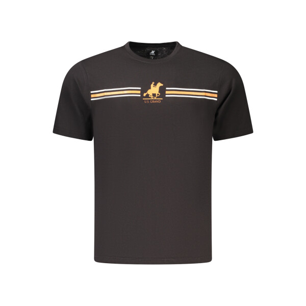 U.S. GRAND Ανδρικό Μαύρο T-shirt με στρογγυλή λαιμόκοψη και print