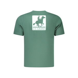 U.S. GRAND Ανδρικό Πράσινο T-shirt με στρογγυλή λαιμόκοψη και print λογότυπο