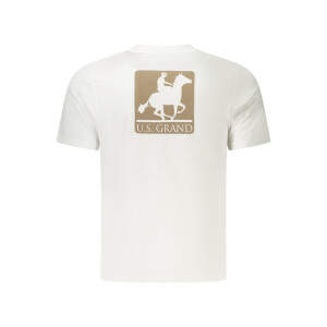 U.S. GRAND Ανδρικό Λευκό T-shirt με στρογγυλή λαιμόκοψη και print λογότυπο