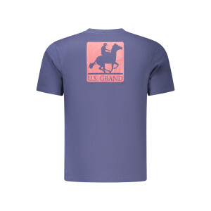 U.S. GRAND Ανδρικό Μπλε T-Shirt με στρογγυλή λαιμόκοψη και λογότυπο