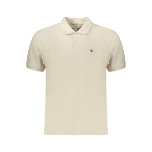 Calvin Klein ανδρική polo μπλούζα σε μπεζ χρώμα με κεντημένο λογότυπο