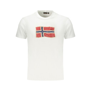 Napapijri ανδρικό λευκό t-shirt με στρογγυλή λαιμόκοψη και λογότυπο