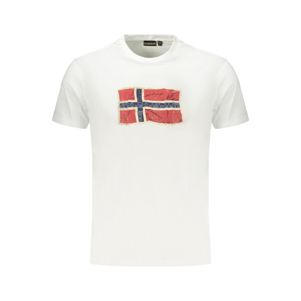 Napapijri ανδρικό λευκό t-shirt με στρογγυλή λαιμόκοψη και λογότυπο