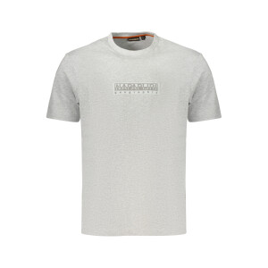 Napapijri ανδρικό t-shirt σε γκρι χρώμα με print λογότυπο
