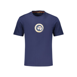 Napapijri ανδρικό μπλε T-shirt με στρογγυλή λαιμόκοψη και print λογότυπο