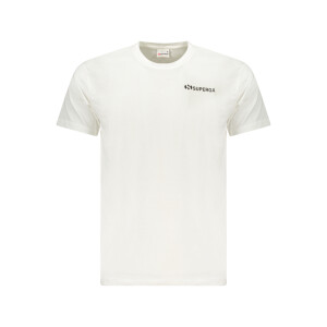 SUPERGA Ανδρικό Λευκό T-shirt με στρογγυλή λαιμόκοψη και print λογότυπο