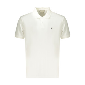 Calvin Klein ανδρική λευκή polo μπλούζα με κεντημένο λογότυπο