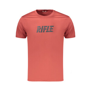 RIFLE Ανδρικό Κόκκινο T-shirt με στρογγυλή λαιμόκοψη και print λογότυπο