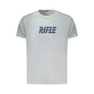 RIFLE Ανδρικό Μπλε T-shirt με στρογγυλή λαιμόκοψη και print λογότυπο