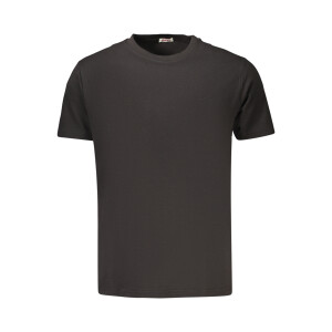 RIFLE Ανδρικό Μαύρο T-shirt με στρογγυλή λαιμόκοψη
