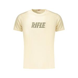 RIFLE Ανδρικό Μπεζ T-shirt με στρογγυλή λαιμόκοψη και print λογότυπο