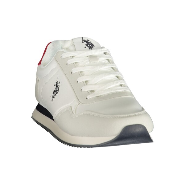 U.S. POLO ASSN.. Ανδρικά Λευκά Sneakers με κόκκινες λεπτομέρειες