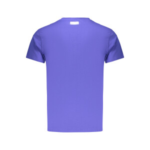 BIKKEMBERGS Ανδρικό Μπλε T-shirt με στρογγυλή λαιμόκοψη και print λογότυπο