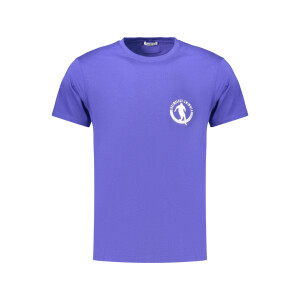 BIKKEMBERGS Ανδρικό Μπλε T-shirt με στρογγυλή λαιμόκοψη και print λογότυπο