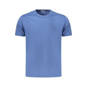 COVERI MOVING Ανδρικό Μπλε T-Shirt με στρογγυλή λαιμόκοψη και κεντημένο λογότυπο