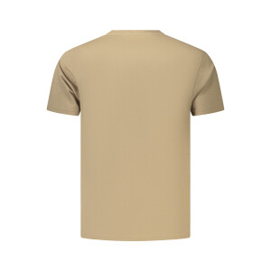COVERI MOVING Ανδρικό Καφέ T-shirt με στρογγυλή λαιμόκοψη και λογότυπο