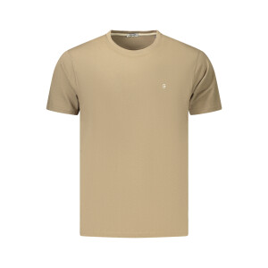 COVERI MOVING Ανδρικό Καφέ T-shirt με στρογγυλή λαιμόκοψη και λογότυπο