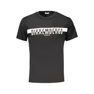 BIKKEMBERGS Ανδρικό Μαύρο T-shirt με print λογότυπο
