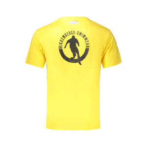 BIKKEMBERGS Ανδρικό Κίτρινο T-shirt με στρογγυλή λαιμόκοψη και λογότυπο