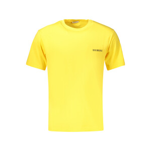 BIKKEMBERGS Ανδρικό Κίτρινο T-shirt με στρογγυλή λαιμόκοψη και λογότυπο