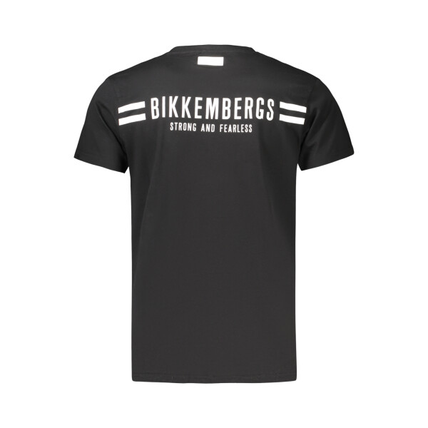 BIKKEMBERGS Ανδρικό Μαύρο T-Shirt με στρογγυλή λαιμόκοψη και print
