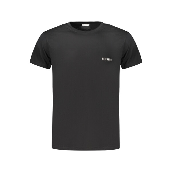 BIKKEMBERGS Ανδρικό Μαύρο T-Shirt με στρογγυλή λαιμόκοψη και print
