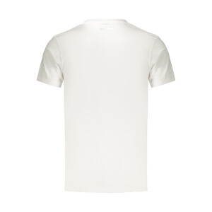BIKKEMBERGS ανδρικό λευκό t-shirt με στρογγυλή λαιμόκοψη και print λογότυπο