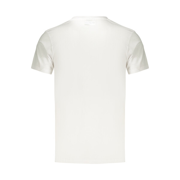 BIKKEMBERGS ανδρικό λευκό t-shirt με στρογγυλή λαιμόκοψη και print λογότυπο