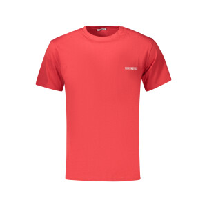 BIKKEMBERGS Ανδρικό Κόκκινο T-shirt με στρογγυλή λαιμόκοψη και print λογότυπο