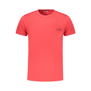 BIKKEMBERGS Ανδρικό Κόκκινο T-shirt με στρογγυλή λαιμόκοψη και print λογότυπο