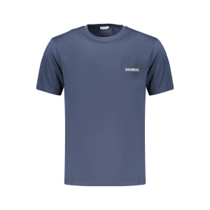 BIKKEMBERGS Ανδρικό Μπλε T-shirt με στρογγυλή λαιμόκοψη και print λογότυπο