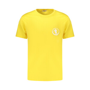 BIKKEMBERGS ανδρικό t-shirt σε κίτρινο χρώμα με στρογγυλή λαιμόκοψη και print λογότυπο
