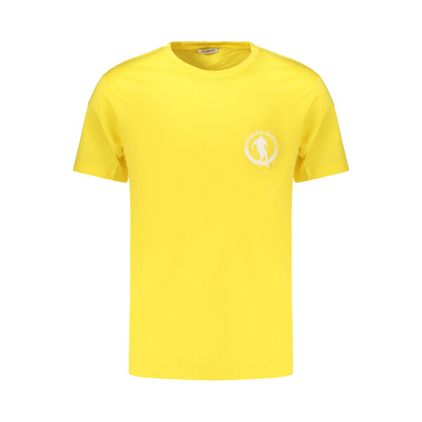 BIKKEMBERGS ανδρικό t-shirt σε κίτρινο χρώμα με στρογγυλή λαιμόκοψη και print λογότυπο