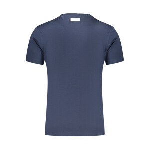 BIKKEMBERGS Ανδρικό Μπλε T-shirt με στρογγυλή λαιμόκοψη και λογότυπο