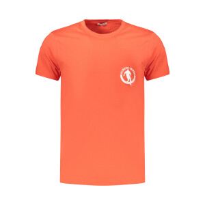 BIKKEMBERGS Ανδρικό Πορτοκαλί T-shirt με στρογγυλή λαιμόκοψη και λογότυπο