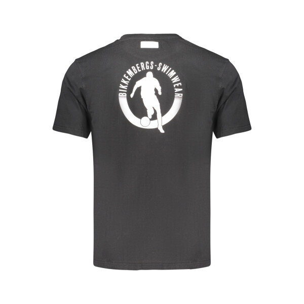 BIKKEMBERGS ανδρικό μαύρο t-shirt με στρογγυλή λαιμόκοψη και λογότυπο