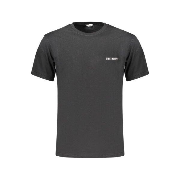 BIKKEMBERGS ανδρικό μαύρο t-shirt με στρογγυλή λαιμόκοψη και λογότυπο
