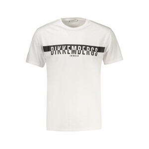 BIKKEMBERGS Ανδρικό Λευκό T-shirt με print λογότυπο