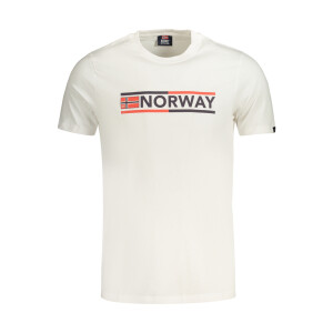 NORWAY 1963 Ανδρικό Λευκό T-shirt με στρογγυλή λαιμόκοψη και print