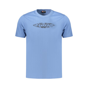 LOTTO Ανδρικό Μπλε T-shirt με στρογγυλή λαιμόκοψη και print λογότυπο